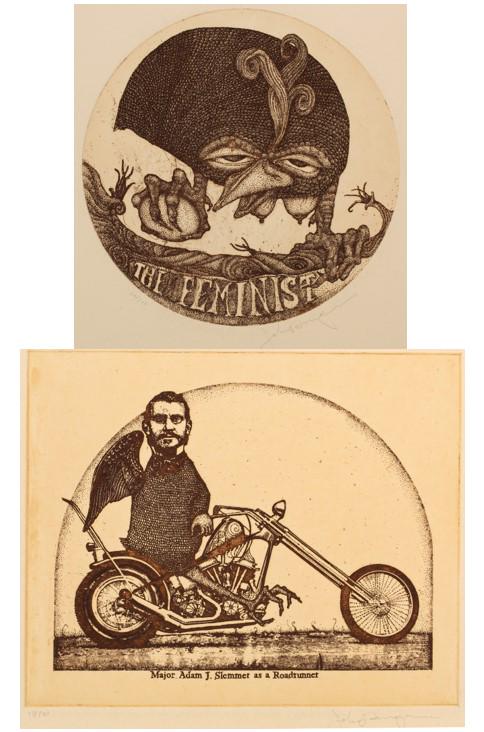 John P. Morgan (American, B. 1942) Two Etchings (1 of 9)