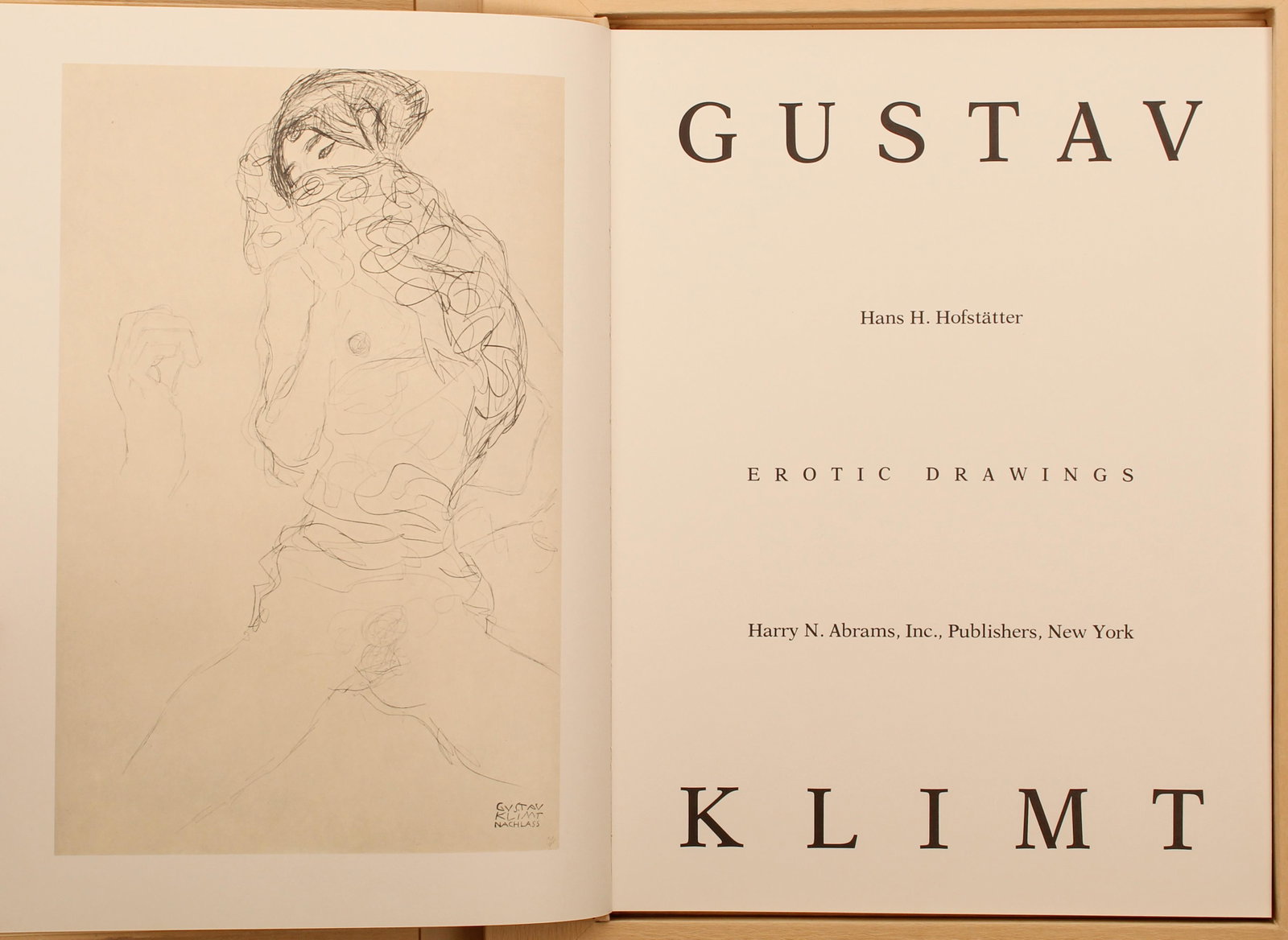 Gustav Klimt Erotic Drawings, Harry N. Abrams, 1980: Title: Erotic Drawings Subject: Eros Type: Hardcover book Materials: Paper, boards Markings & Inscriptions: Unmarked Date: 1980 Maker: Harry N. Abrams Author: Hans H. Hofstatter Description: A large f