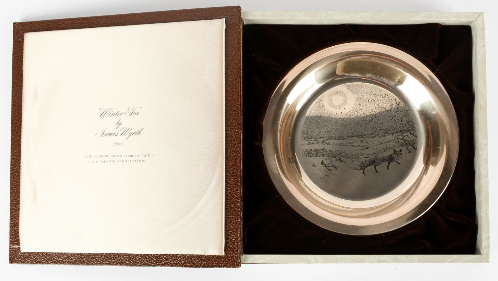 Jamie Wyeth, Winter Fox Sterling Silver Collector's Plate (1 of 4)