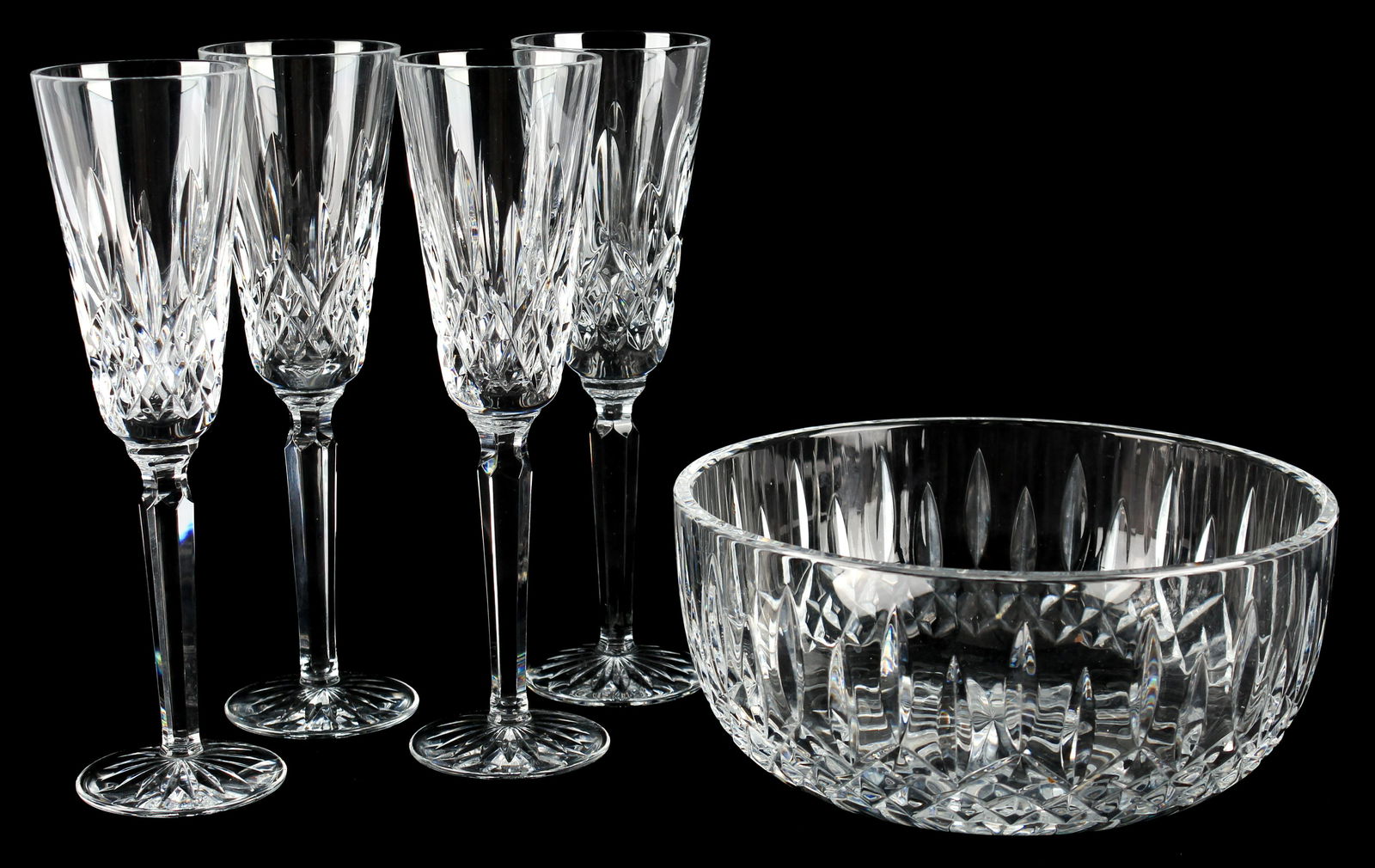 Waterford Crystal Lismore Champagne Flutes and Bowl (1 of 3)