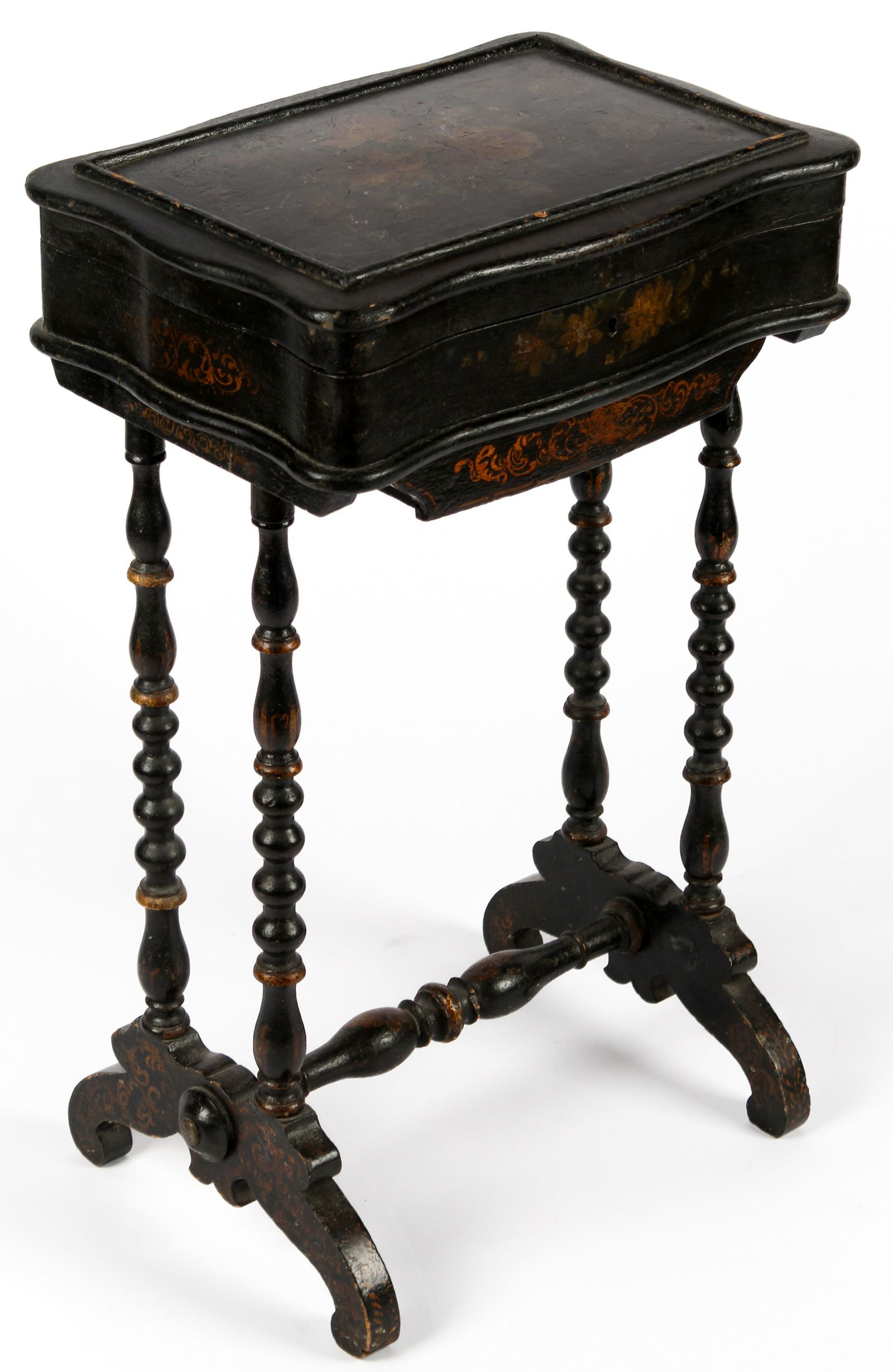 Victorian Lacquered Sewing Stand (1 of 6)