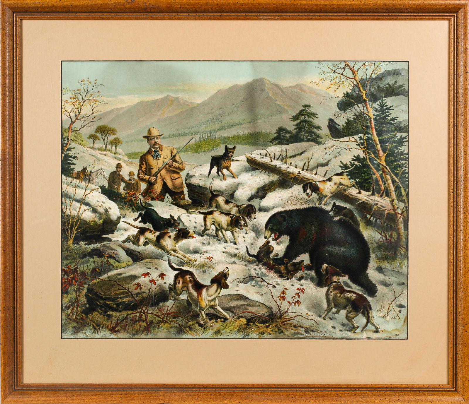 Teddy Roosevelt, "The Bear At Bay" Chromolithograph, 1905 (1 of 4)