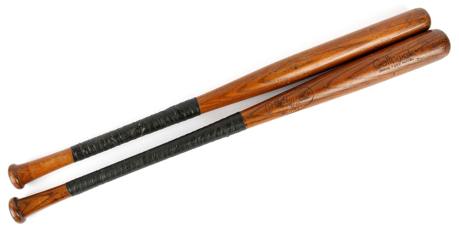 1930s J L Higgins Collegiate Jimmie Foxx Model Baseball Bat, Etc. (1 of 5)