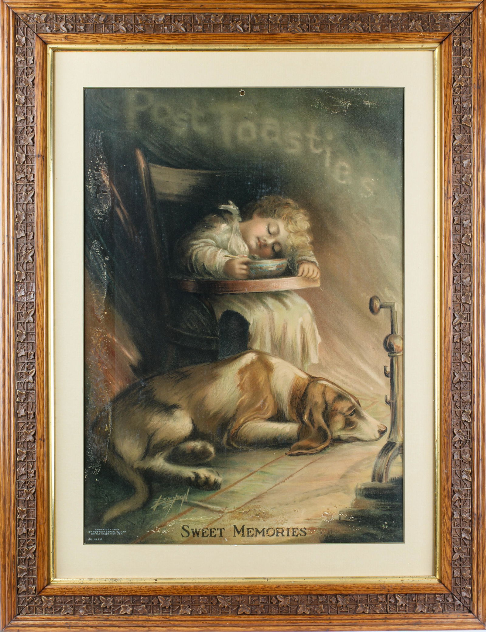 Antique Postum Post Toasties Cereal Advertising Poster, 1909 (1 of 8)