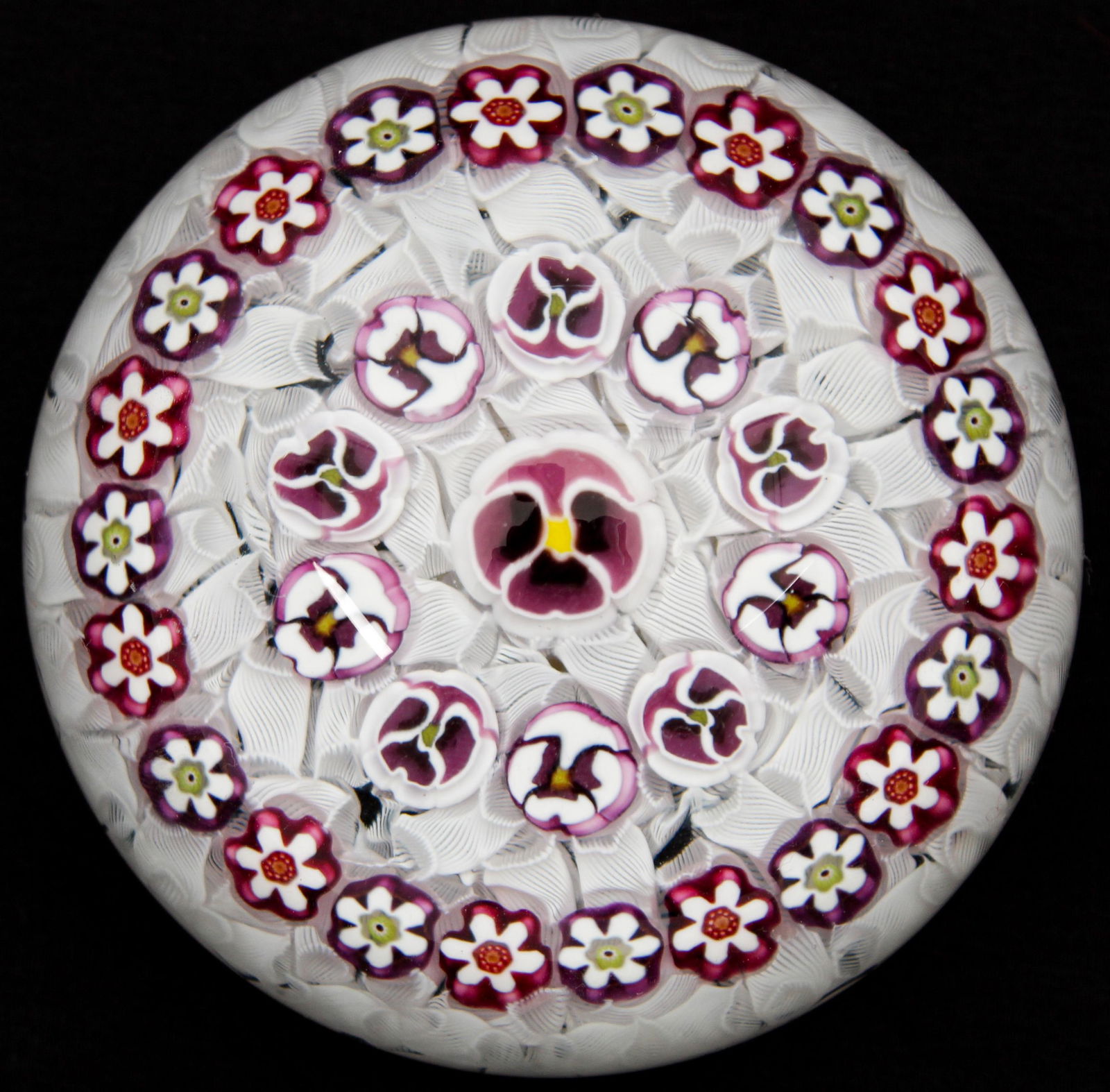 Parabelle Glass Artist's Proof Unique Concentric Millefiori Paperweight (1 of 4)