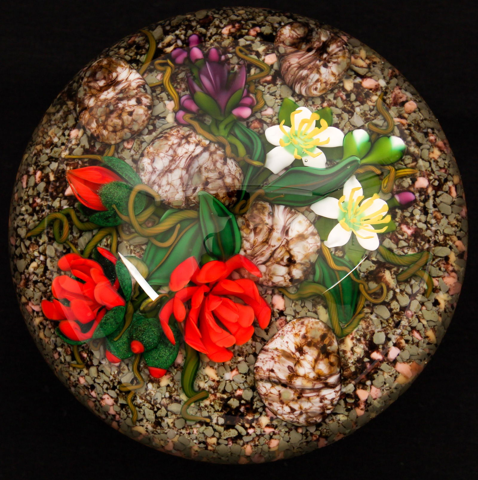 Ken Rosenfeld Floral Lampwork Paperweight (1 of 4)