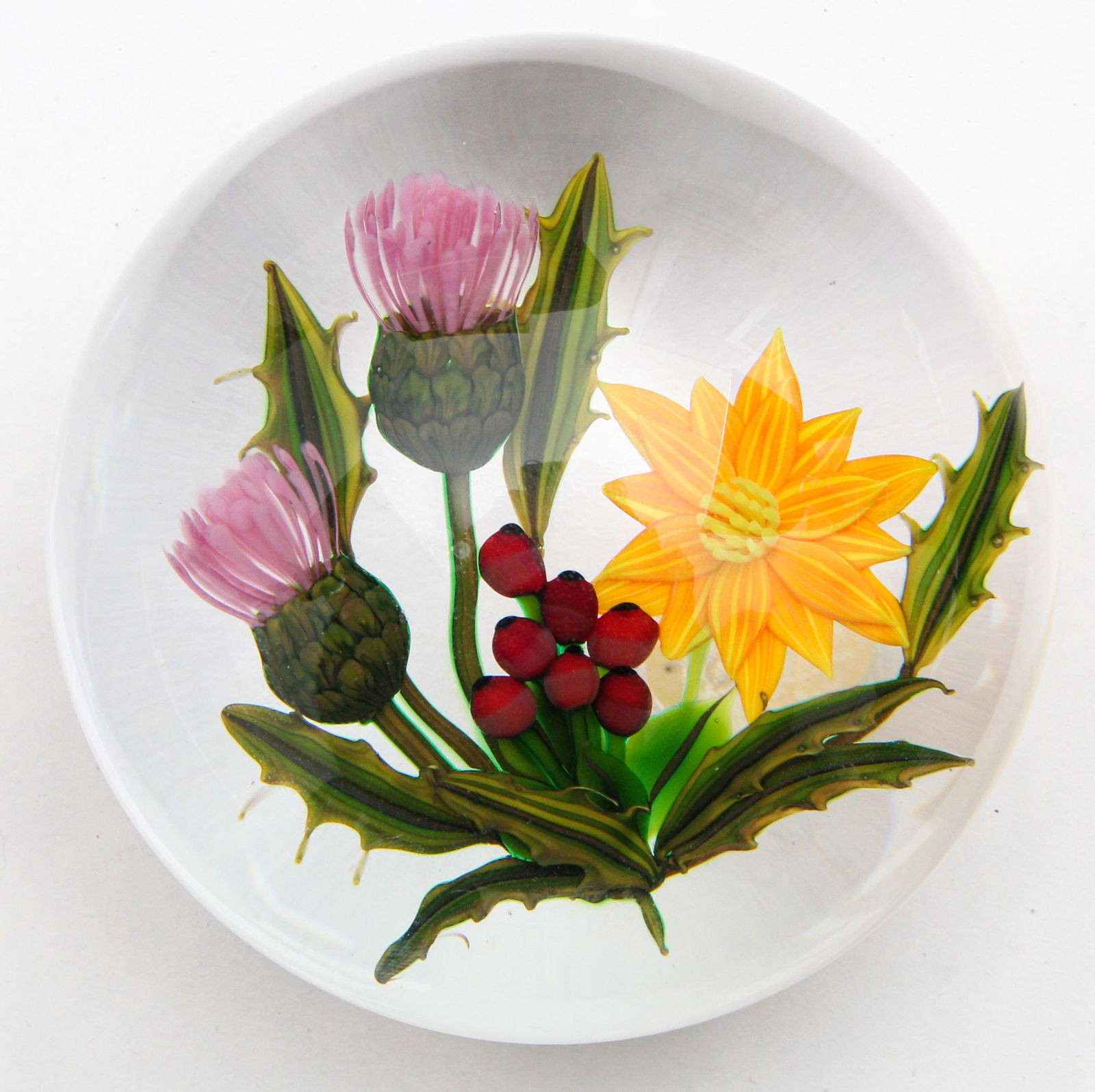 Ken Rosenfeld Floral Lampwork Paperweight (1 of 3)