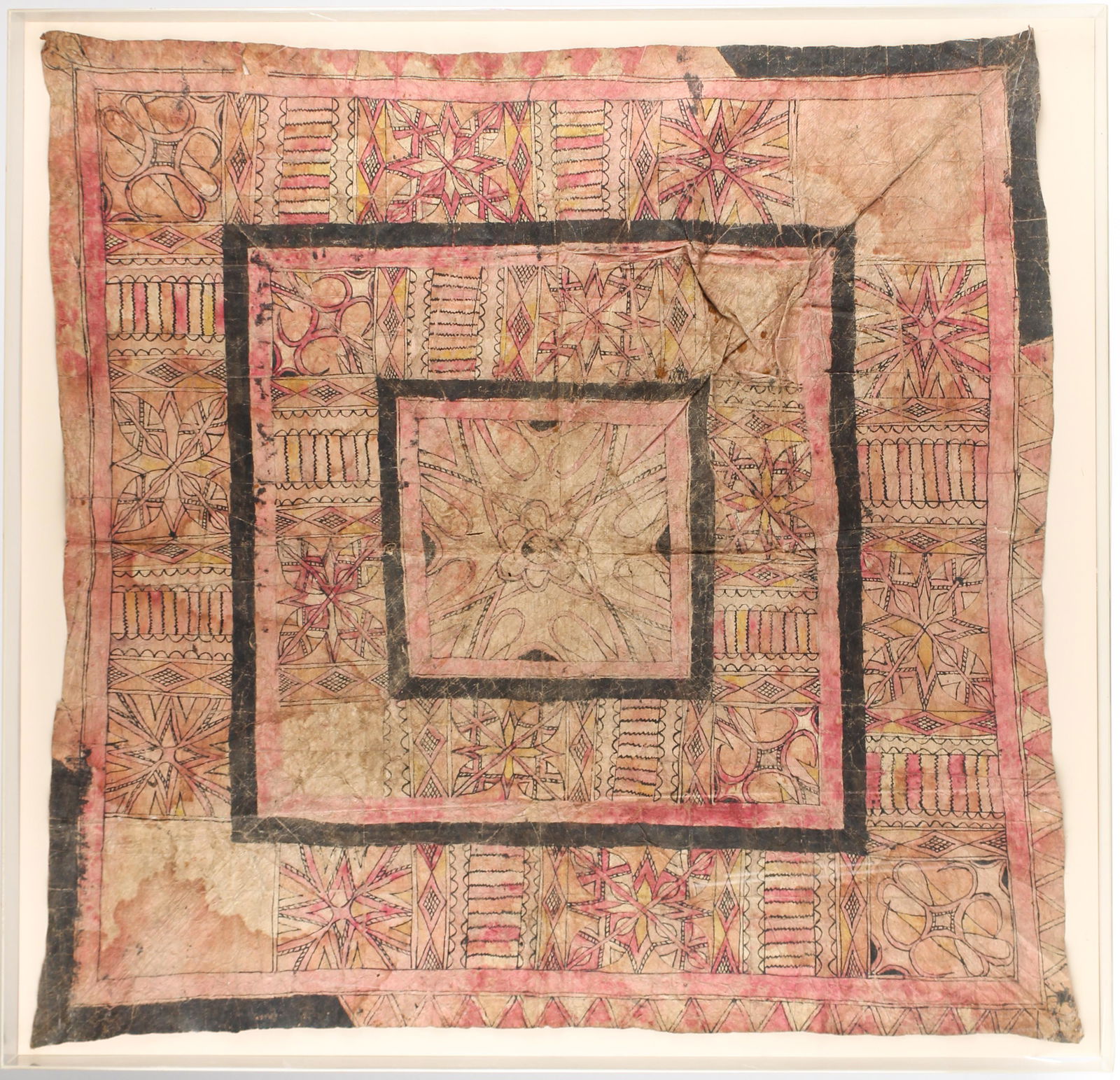 Large Antique Tapa Bark Cloth, South Pacific (1 of 4)