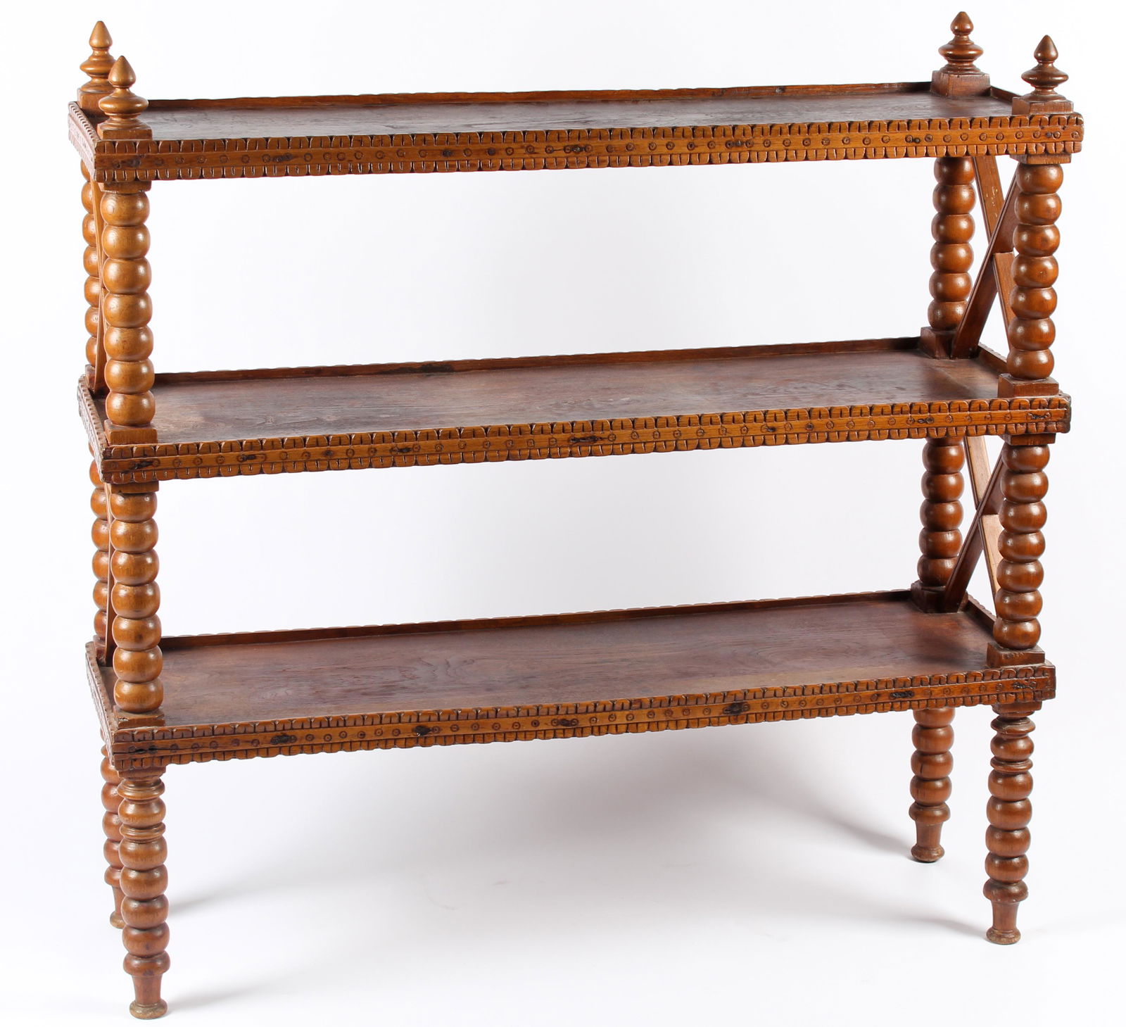 Anglo-Indian Carved Three-Tiered Bookshelf (1 of 4)