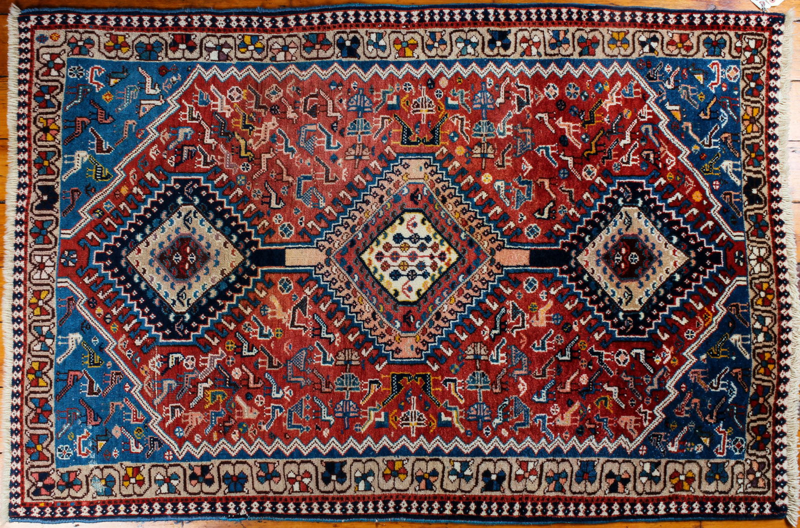 Persian Shiraz Wool Rug, 5.5' x 3.5' (1 of 3)