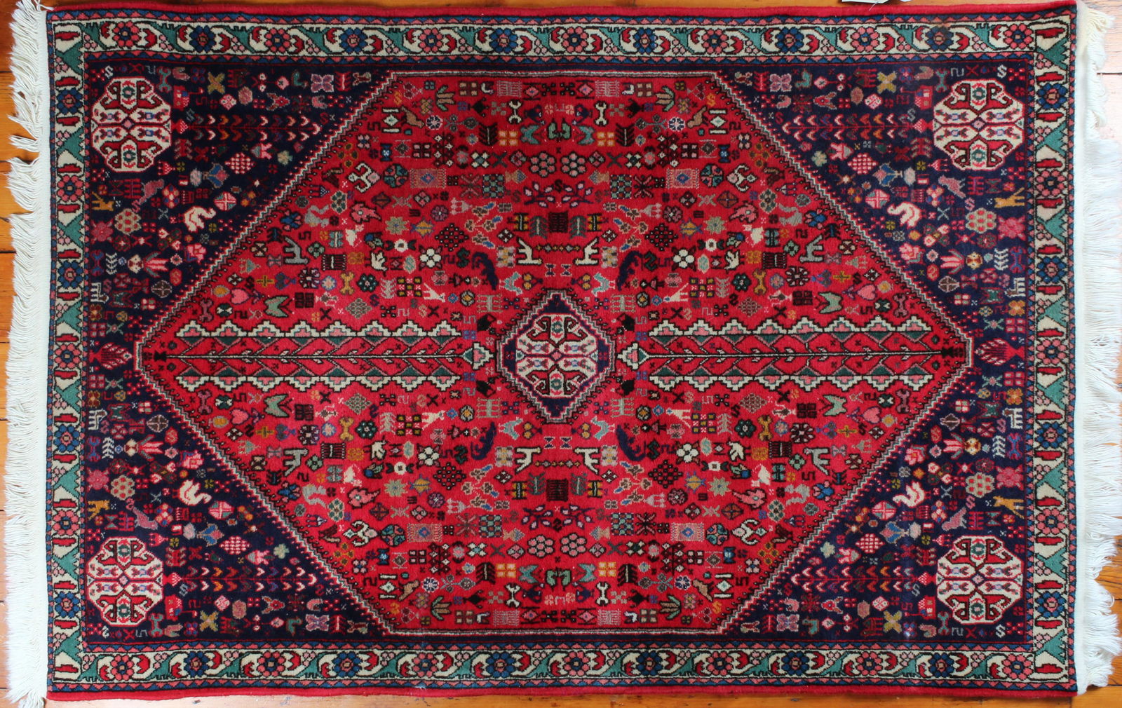 Persian Qashqai Wool Rug, 4.5' x 3.4' (1 of 4)