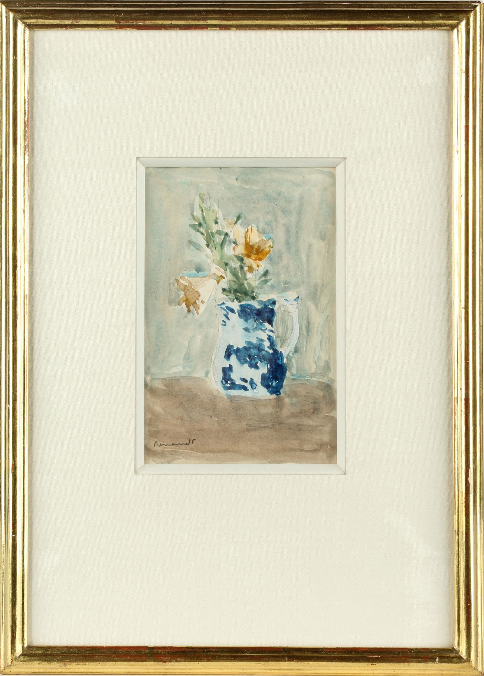 Seymour Remenick (American, 1923-1999): Title: Untitled Subject: Still Life Type: Paintiing Materials: Watercolor on paper Markings & Inscriptions: Signed bottom left Date: Mid to late 20th Century Maker: Seymour Remenick (American, 1923-
