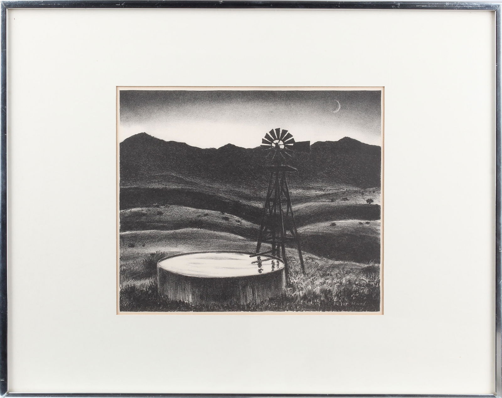 Peter Hurd (American, 1904-1984) Water Tank And Windmill (1 of 3)