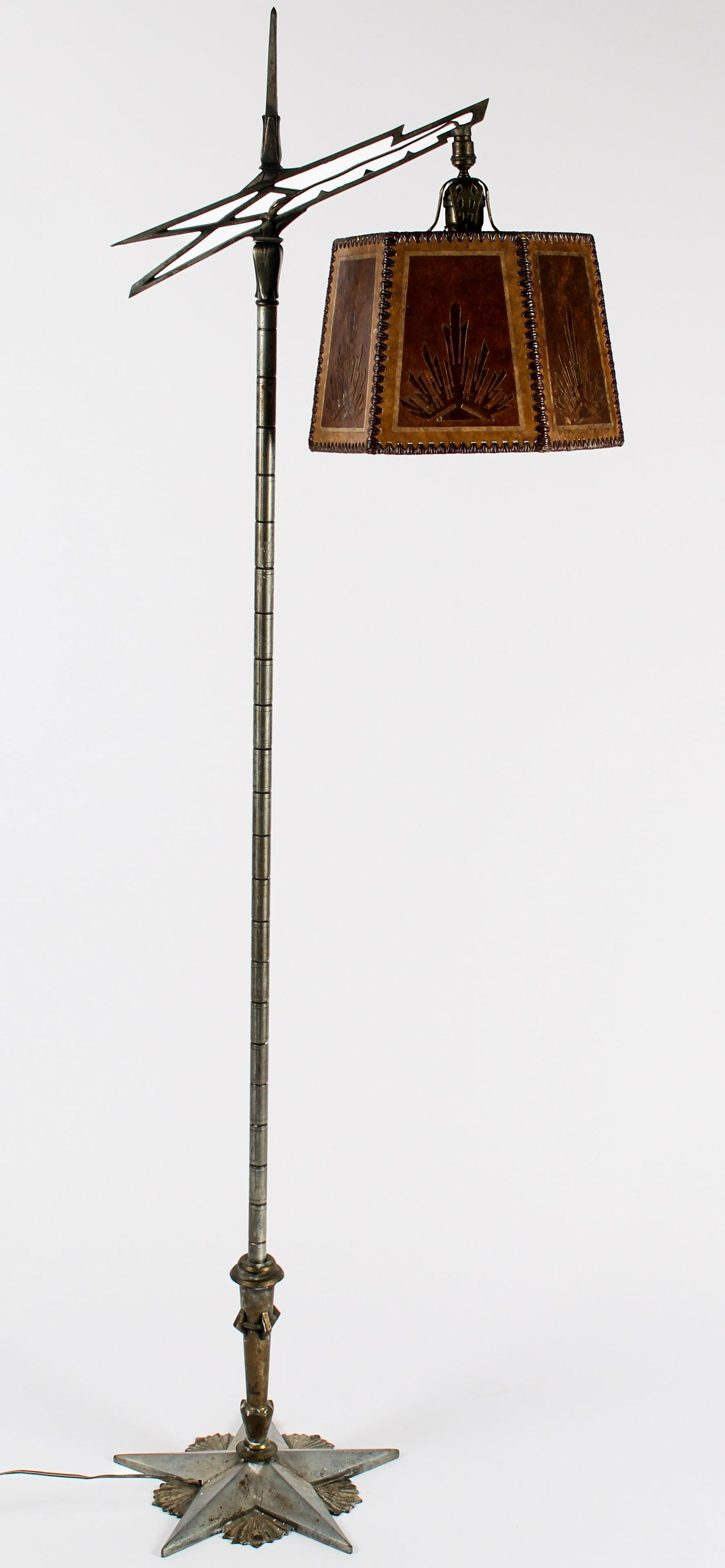 Art Deco Bridge Lamp, Mica Shade (1 of 6)