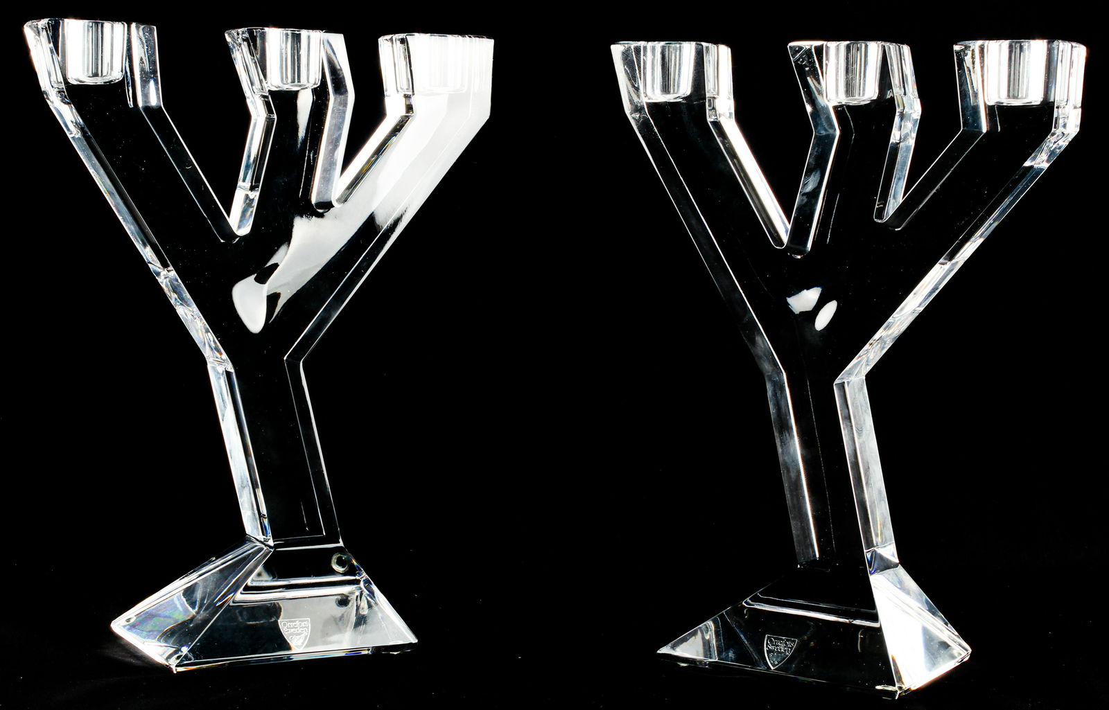 Two Orrefors "Construct" Candle Holders (1 of 5)