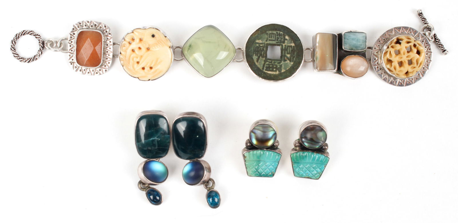 Amy Kahn Russell Silver and Semi-Precious Stone Bracelet & Earrings (1 of 5)