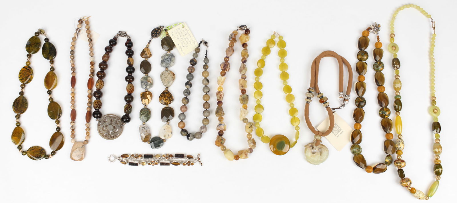 Ten Artisan Necklaces and a Bracelet with Precious and Semi-Precious Stones and Silver (1 of 10)