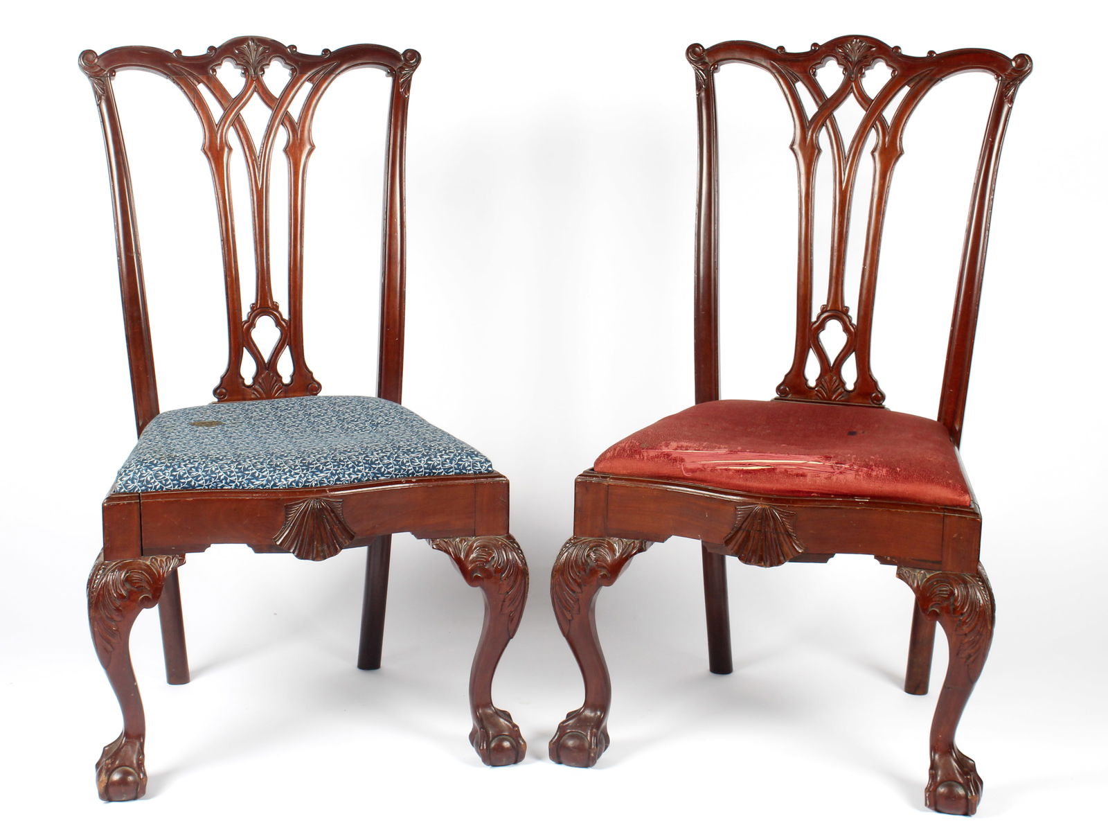 Two George III Style Chippendale Mahogany Side Chairs (1 of 7)