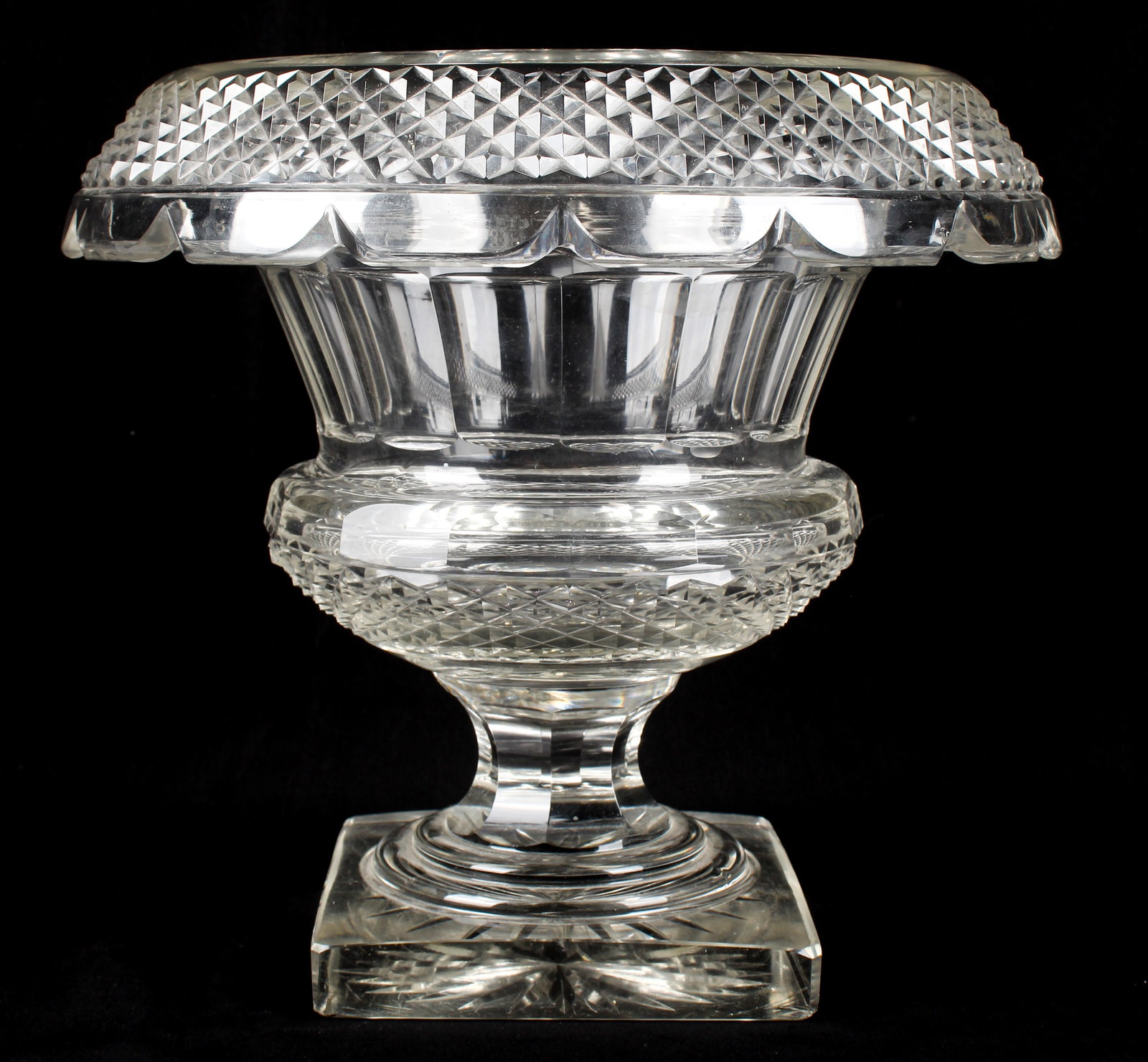 Anglo-Irish Cut Glass Fold-Over Rim Centerpiece Ca. 1800 (1 of 5)