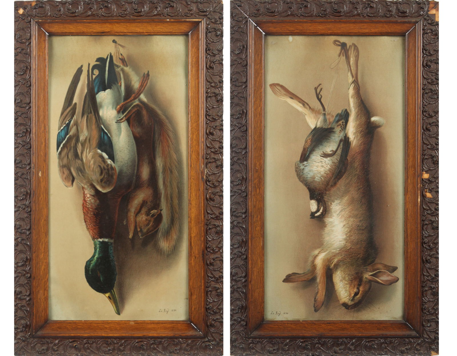 Henri LeRoy, Two Hanging Game Chromolithographs Ca. 1896 (1 of 8)