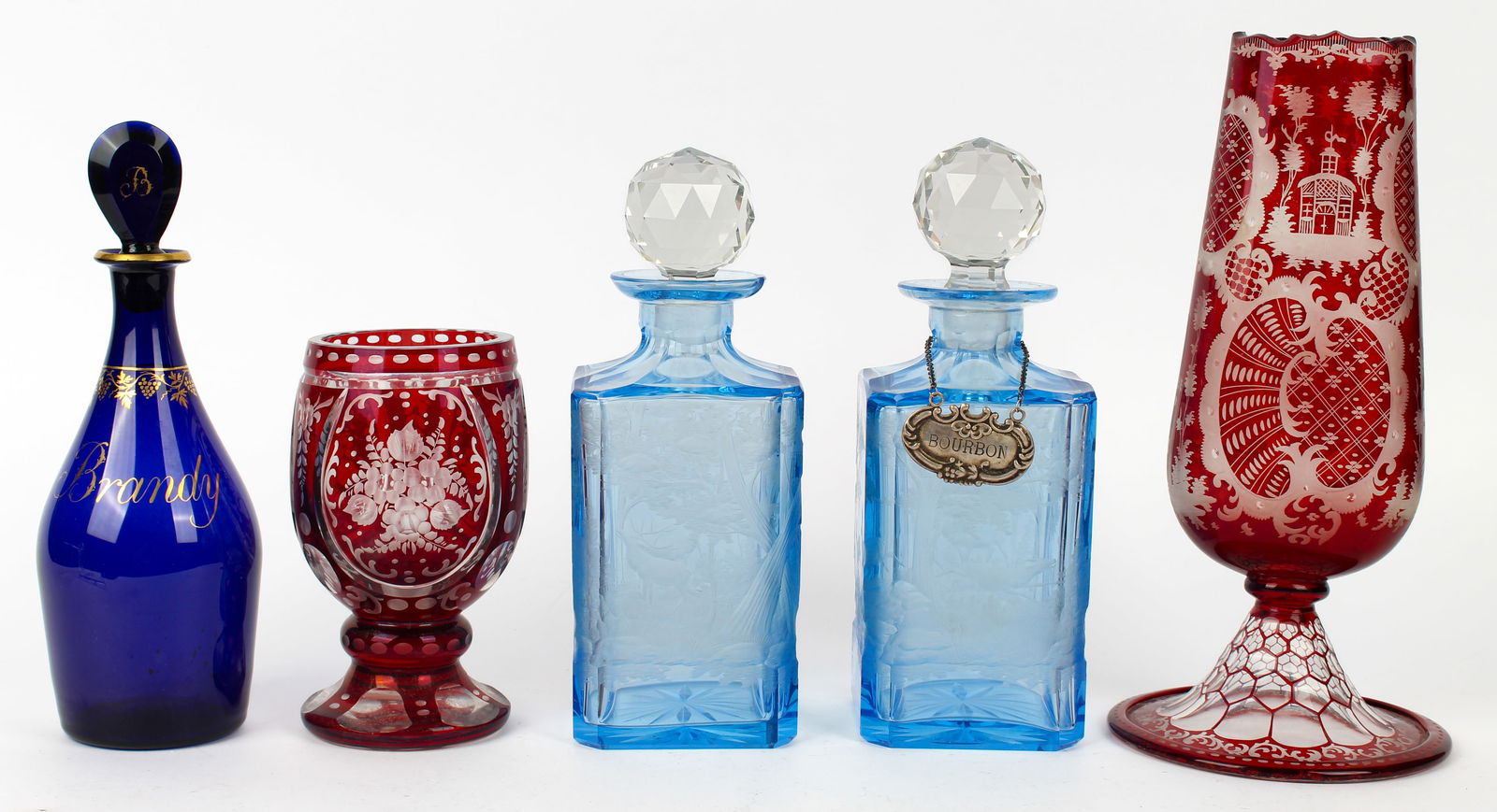 Bohemian Glass Decanters, Etc. (1 of 7)
