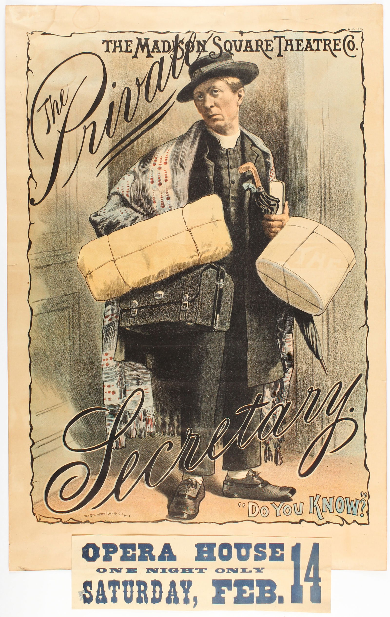 Madison Square Theatre Co., The Private Secretary, Broadway Poster (1 of 6)