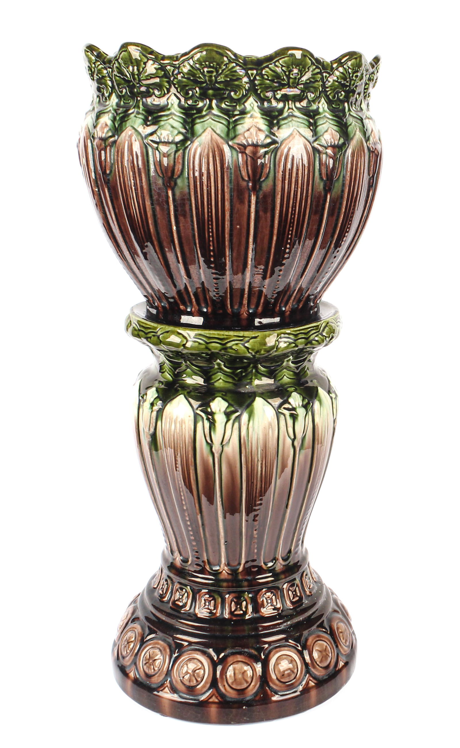 Brush-McCoy Art Pottery Jardiniere and Pedestal, Albert Cusick, 1911 (1 of 7)