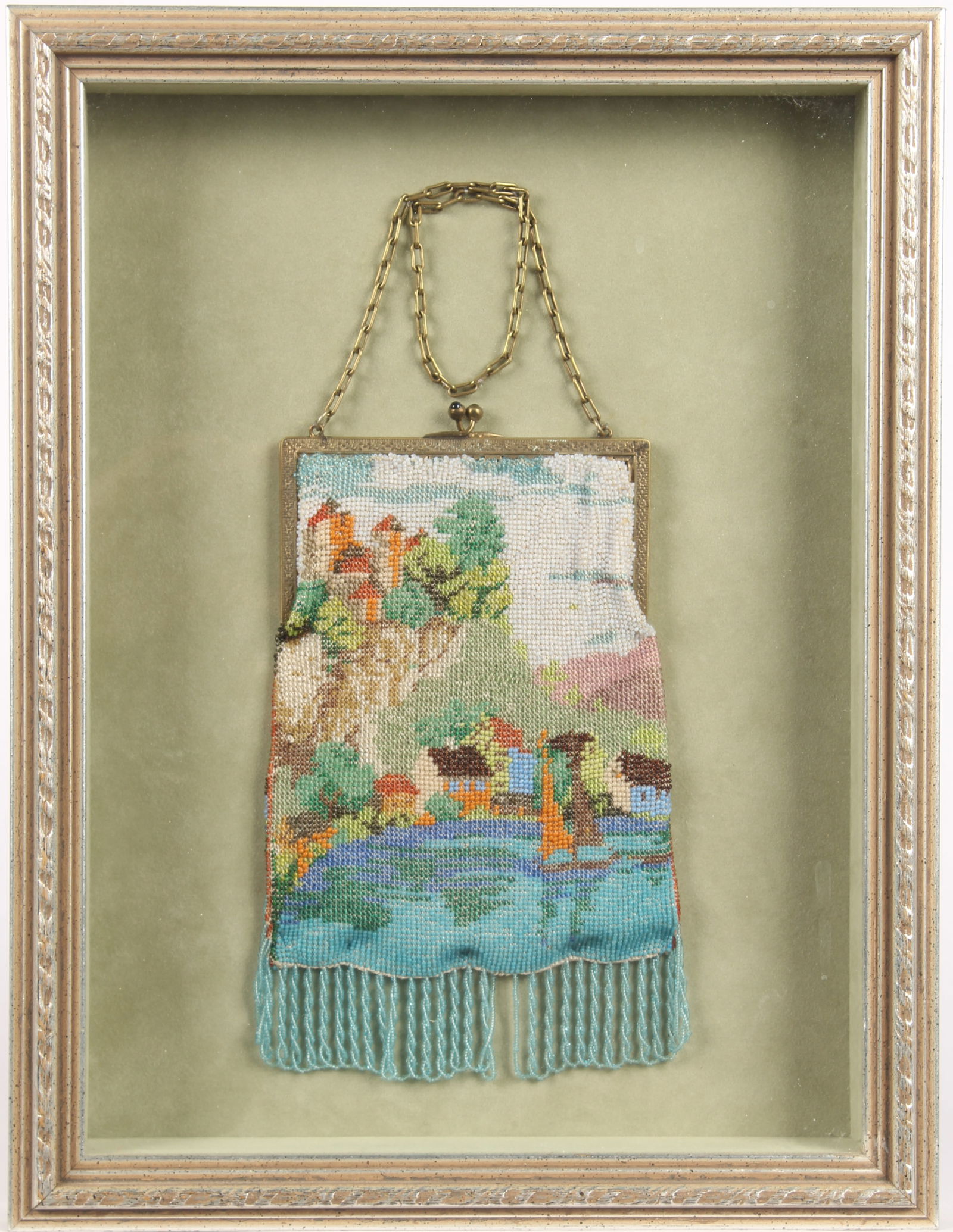 Art Deco Micro Beaded Landscape Purse (1 of 3)