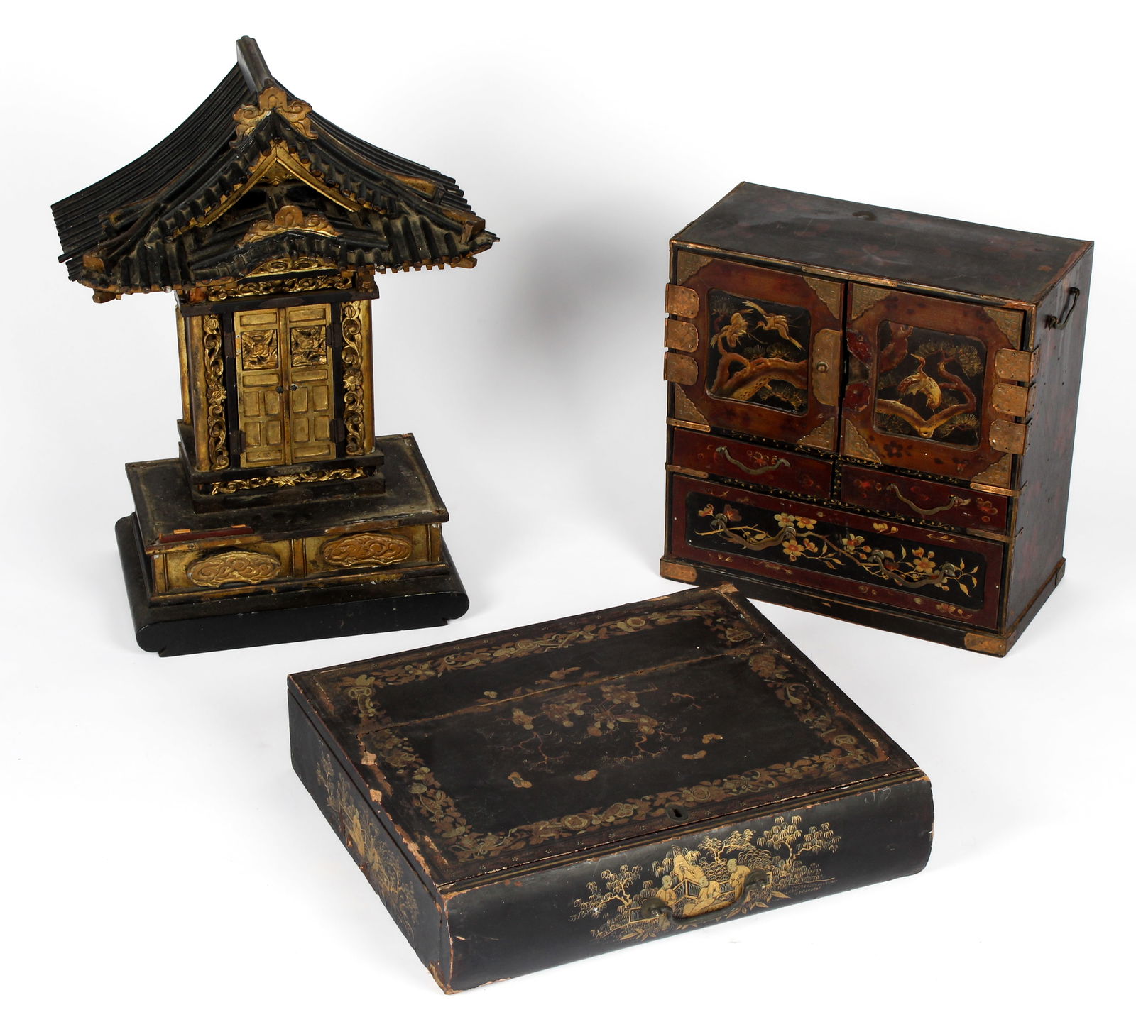 Three Large Asian Lacquered Objects (1 of 12)