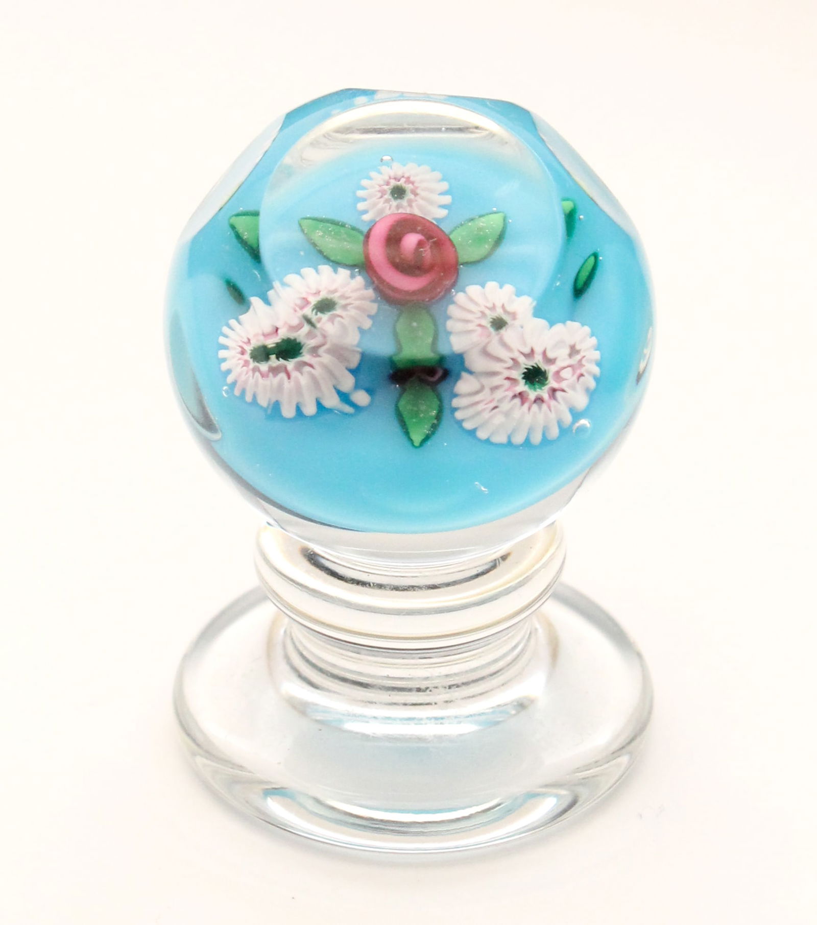 Charles Kaziun Jr. (American, 1919-1992) Rope Rose and Crimp Cane Faceted Miniature Pedestal (1 of 3)