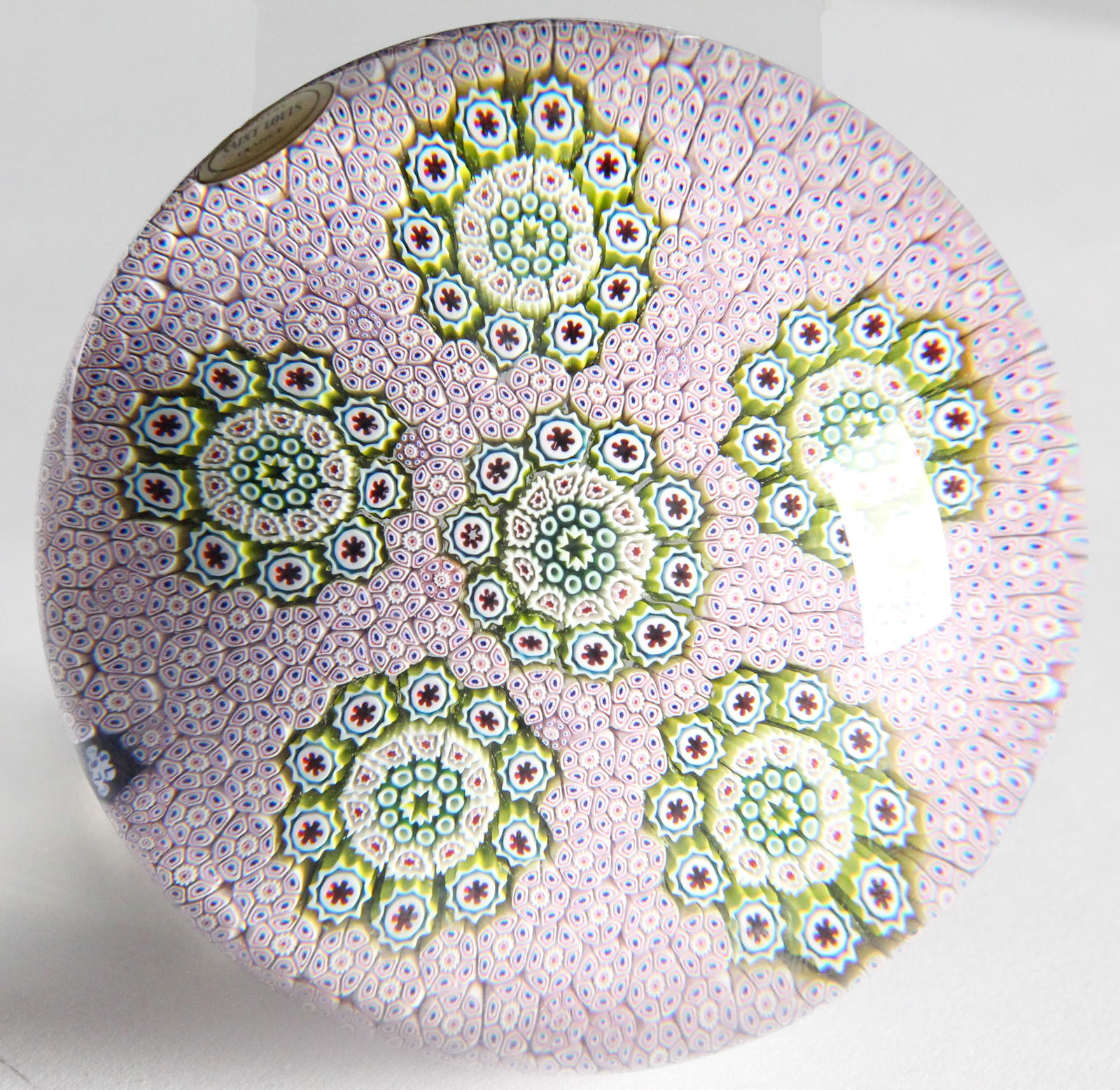 Saint Louis Carpet Ground Six Panel Art Glass Paperweight, 1972 (1 of 5)