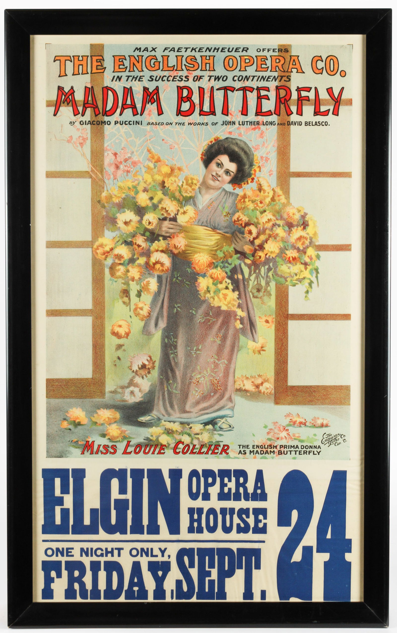 Madam Butterfly Lithograph Opera Poster Early 20th C. (1 of 4)