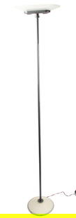 Arteluce Jill Floor Lamp, Italian Design: Type: Floor lamp Materials: Metal, glass Markings & Inscriptions: Marked Date: 1979 Maker: Arteluce Description: A modern design torchiere style floor lamp designed by Perry King, Santiago Miranda an