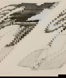 Tom Palmore (American, B 1945) Dream Machine, Etching: Description: A signed, titled and numbered etching depicting a machine-head human, as imagined. Title: Dream MachineType: Etching Materials: Wove paper Markings & Inscriptions: Signed, titled and