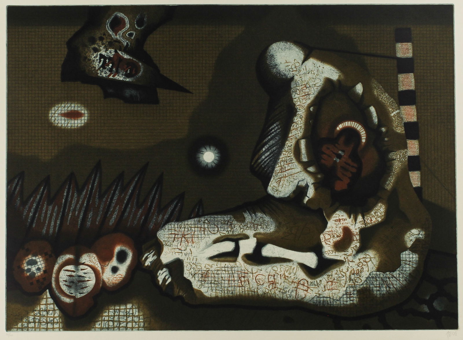 Heinrich Heuer (Austrian, B. 1934) Etching, Abstract (1 of 4)