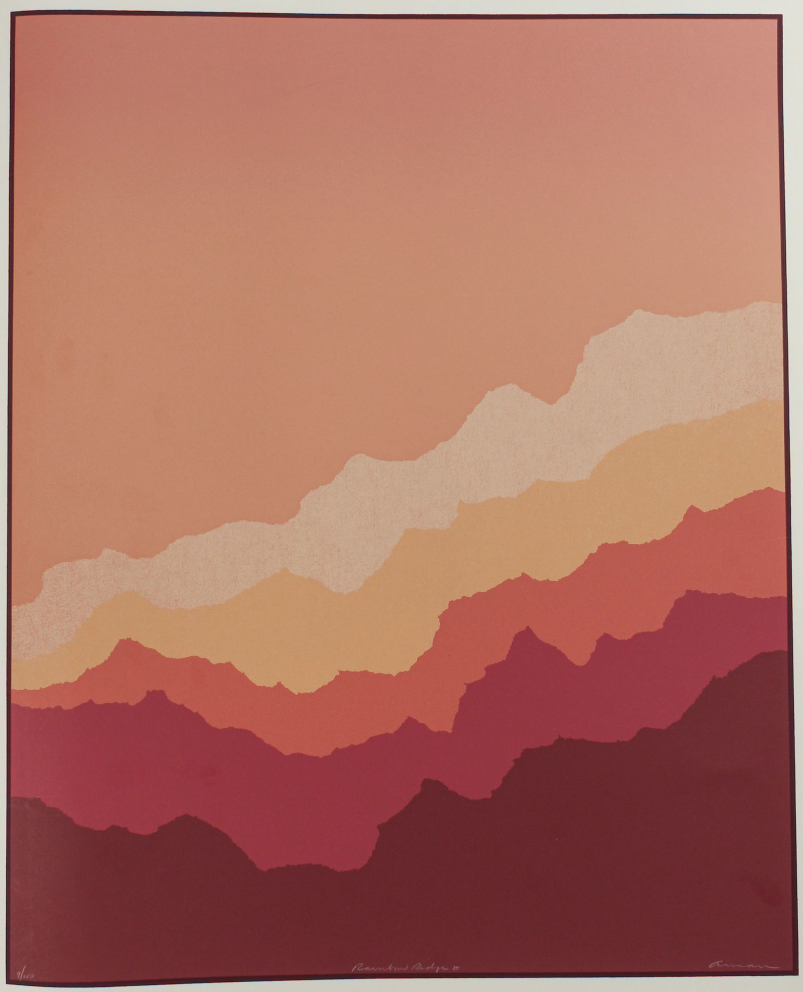 Jane Aman (American, B. 1945) Rainbow Ridge II, Serigraph (1 of 4)