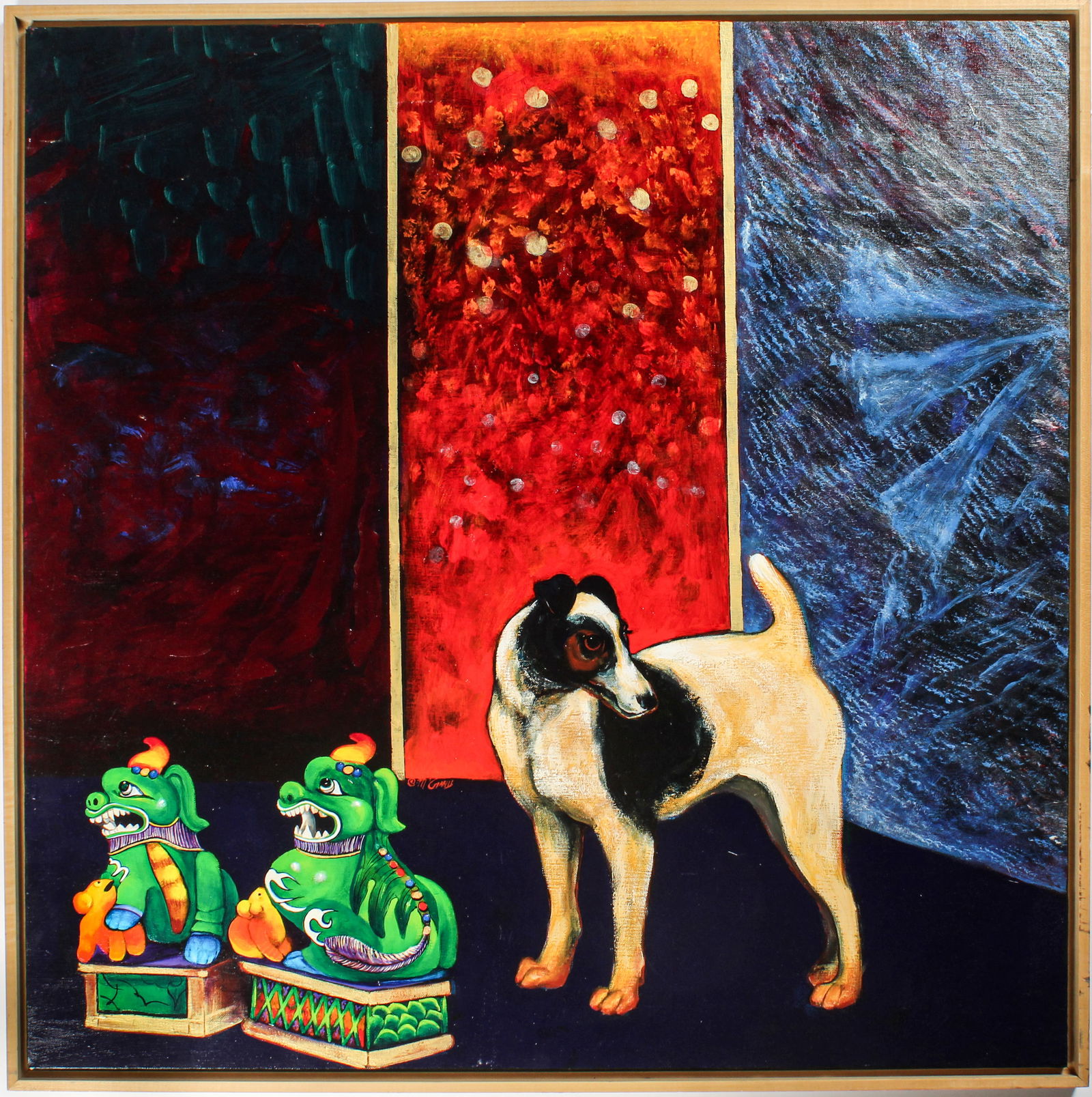 Christine McGinnis (American, 1937-2019) Jack Russell Terrier, Acrylic on Canvas Painting (1 of 3)
