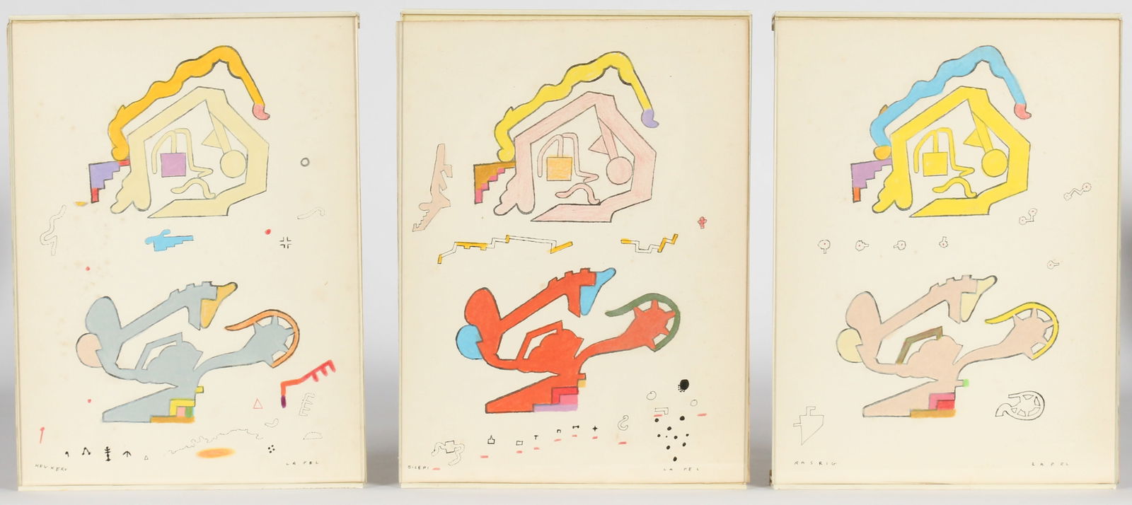 Rodger LaPelle (American, 1936-2020) Three Mixed Media Works, Art (1 of 5)