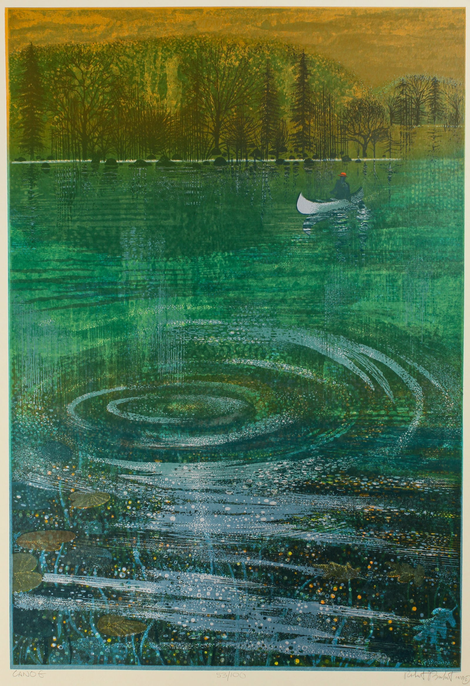 Robert Burkert (American, B. 1930) Canoe, Serigraph, Art (1 of 4)