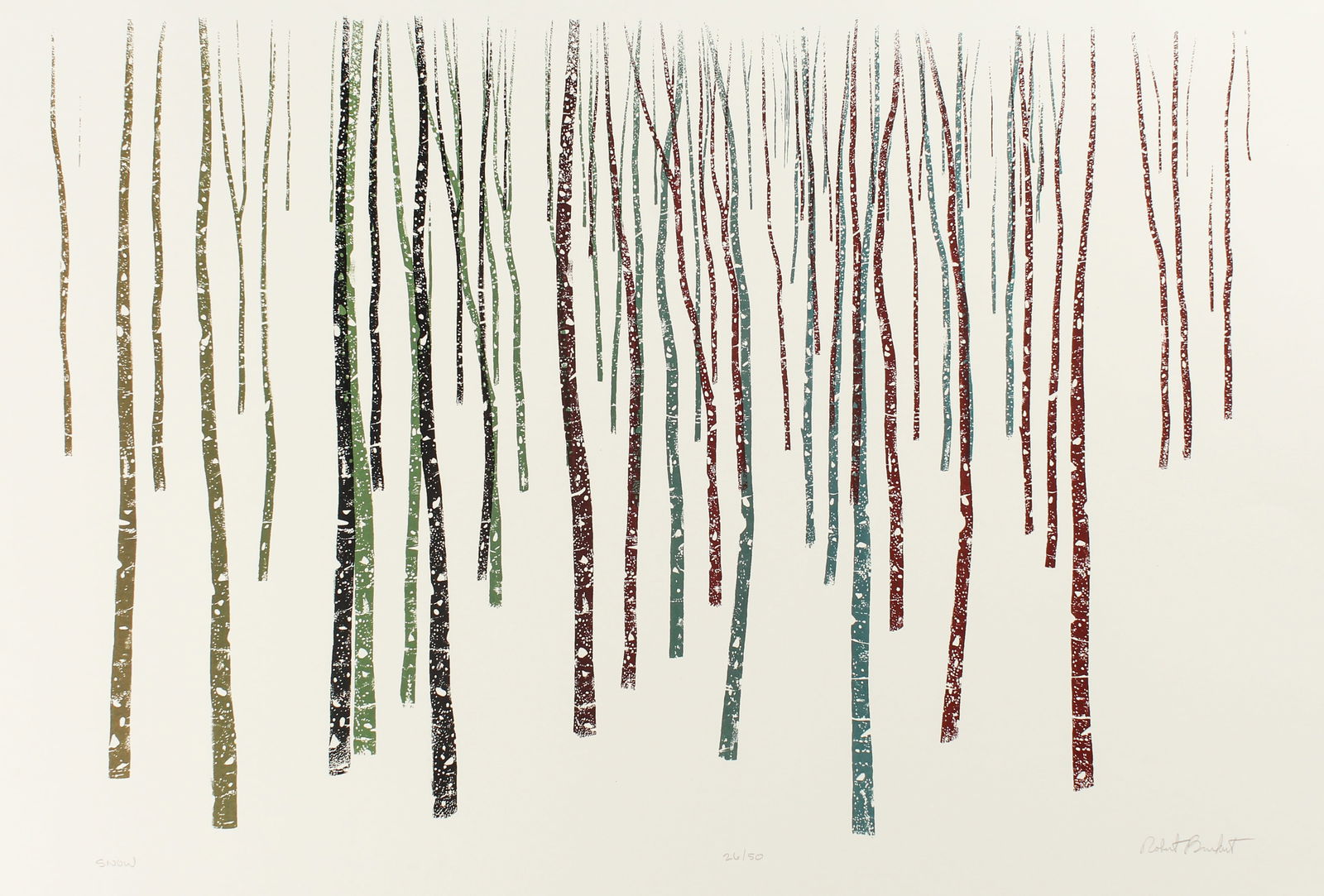 Robert Burkert (American, B. 1930) Snow, Serigraph, Art (1 of 4)