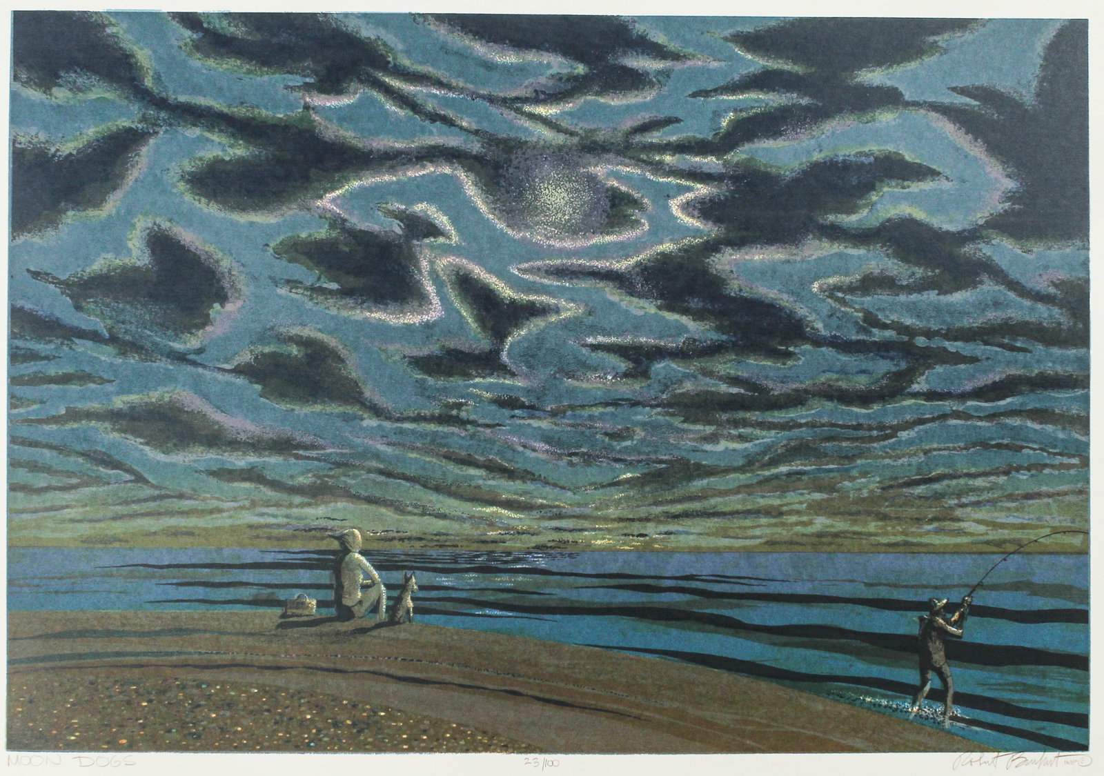 Robert Burkert (American, B. 1930) Moon Dogs, Serigraph, Art (1 of 4)