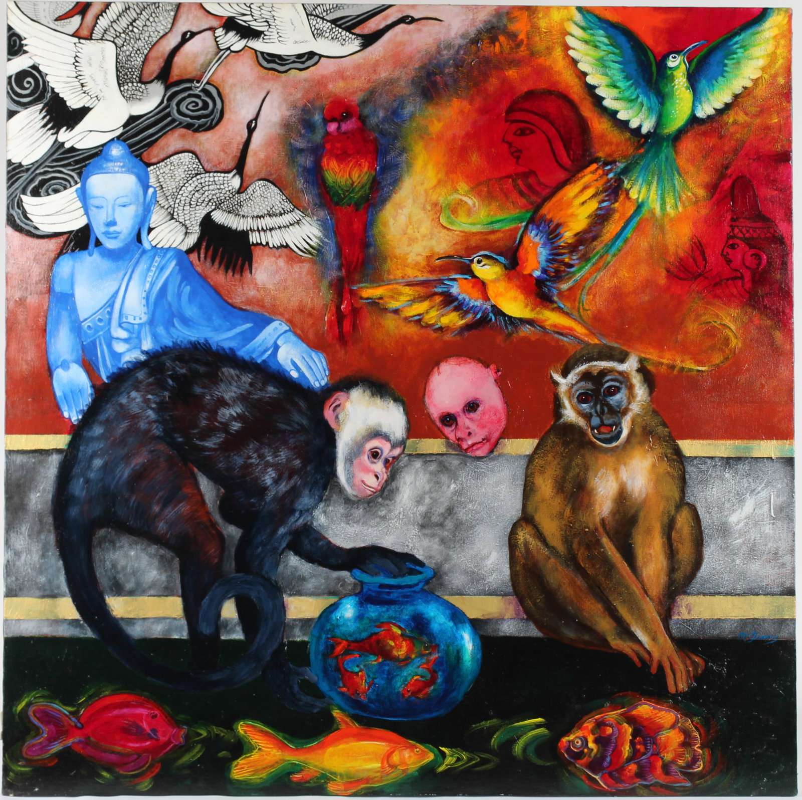 Christine McGinnis (American, 1937-2019) Untitled, Acrylic on Canvas Painting (1 of 4)