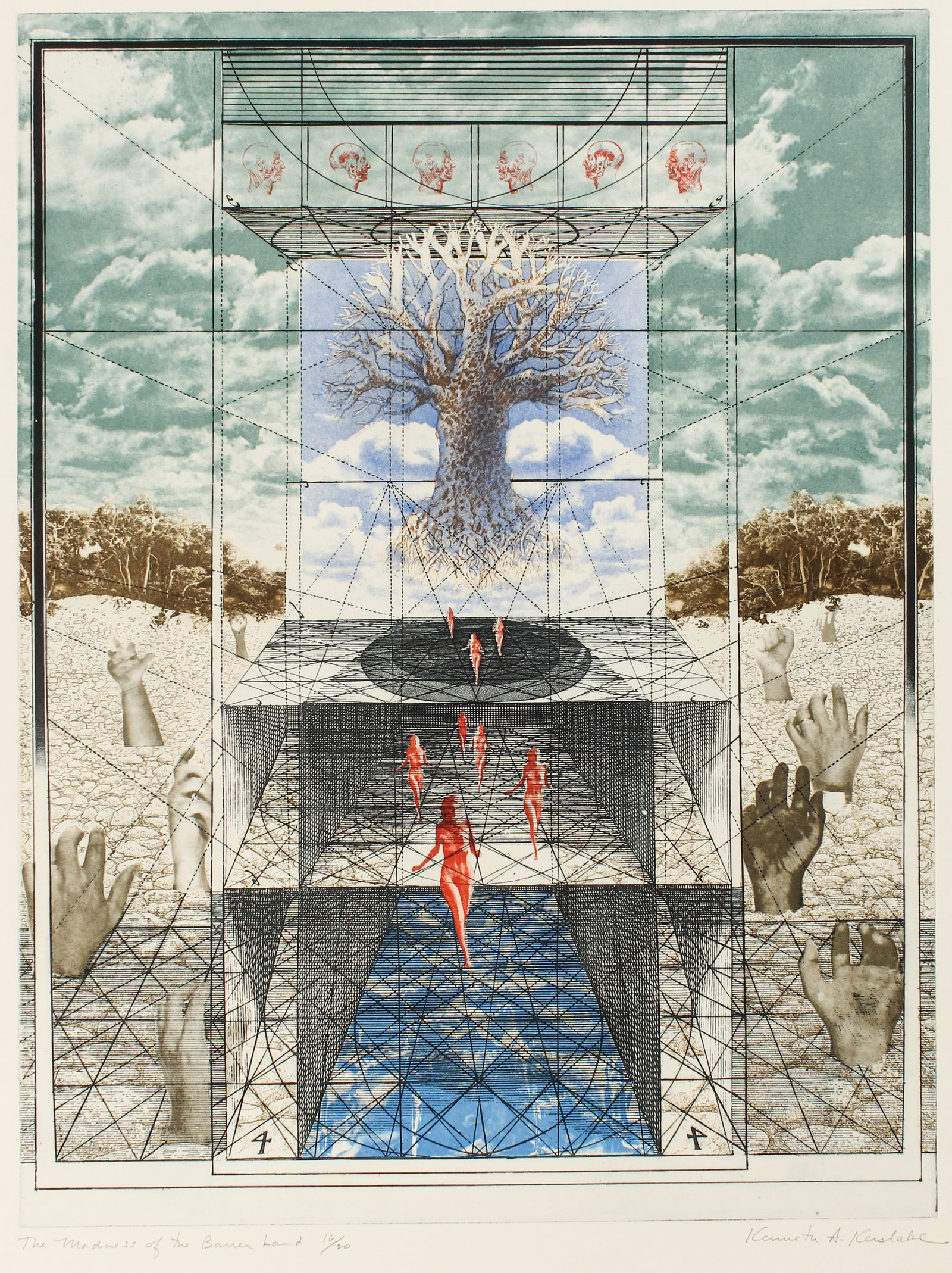 Kenneth A. Kerslake (American, 1930-2007) The Madness of the Barren Land, Etching (1 of 4)