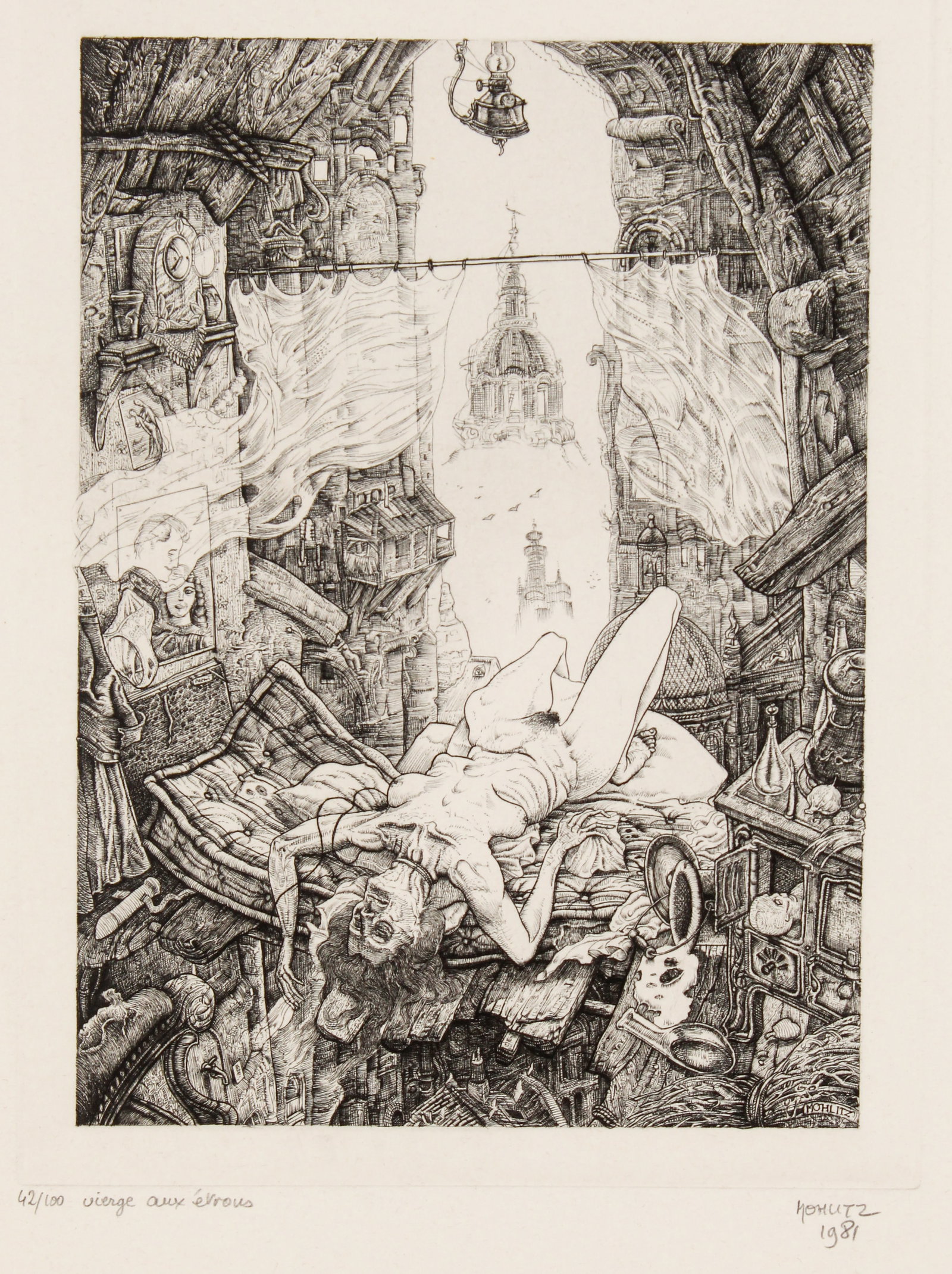 Philippe Mohlitz (French, 1941-2019) Vierge aux Etrons, Etching (1 of 3)