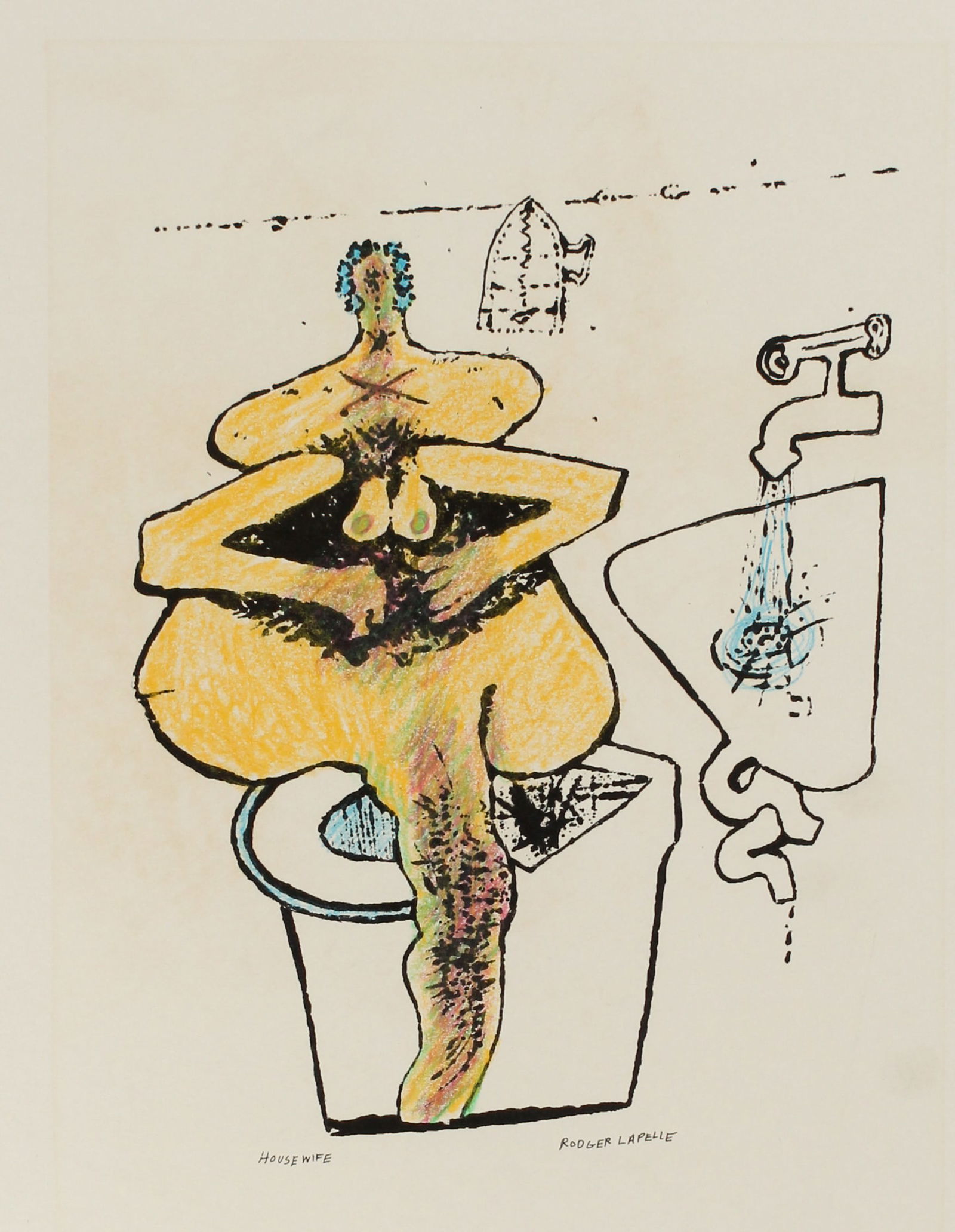 Rodger LaPelle (American, 1936-2020) Housewife, Mixed Media, Lithograph, Art (1 of 3)