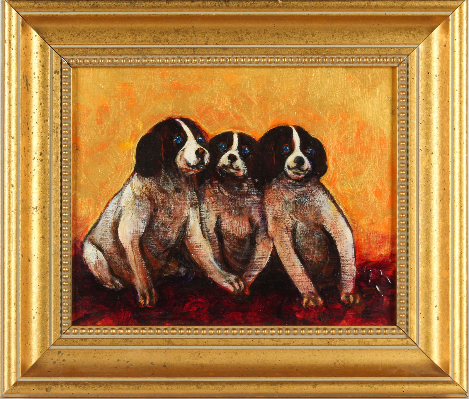 Christine McGinnis (American, 1937-2019) Three Dogs, Acrylic on Panel Painting, Art (1 of 3)