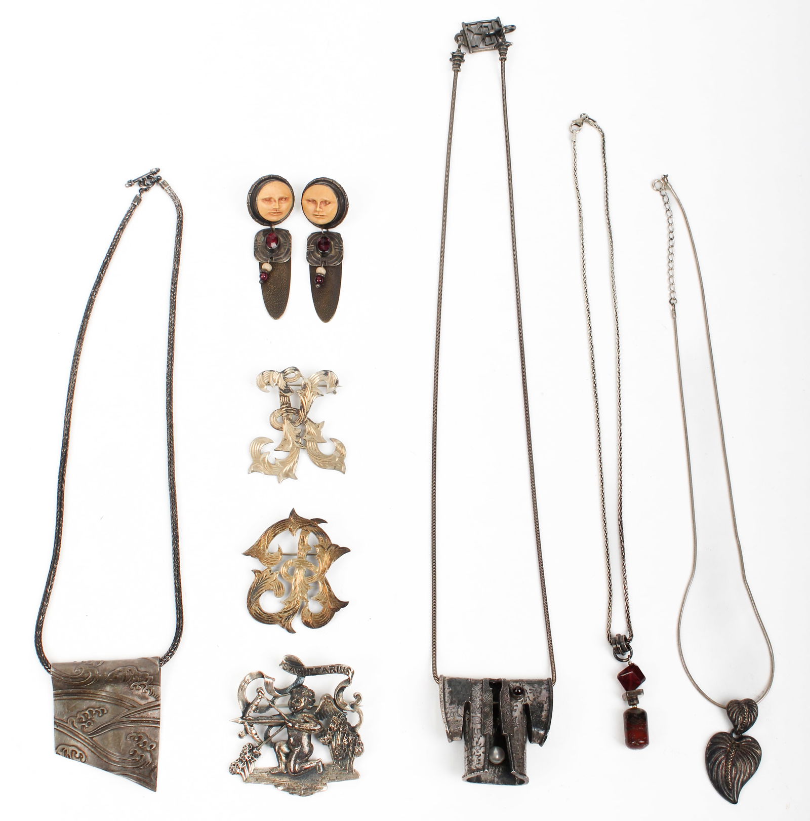 Four Necklaces, One Pair of Earrings by Tabra and Three Brooches, Including Cini (1 of 5)