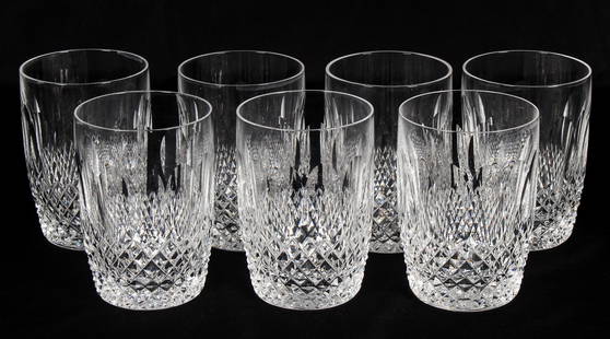 Seven Waterford "Colleen" Cut Crystal Double Old Fashioned Highball Glasses: Description: A group of seven vintage Waterford crystal double old fashioned highball glasses.Type: Highball glass Materials: Crystal, glassMarkings & Inscriptions: MarkedDate: Mid to late 20th centur