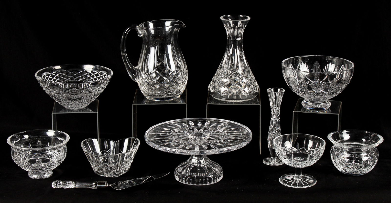 Waterford Crystal Glass Incl. Lismore Cake Plate, Pitcher, Carafe, Etc. (1 of 12)