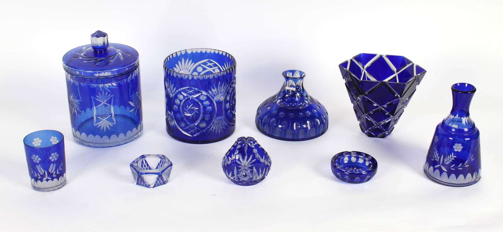 Bohemian Cobalt Cut to Clear Glass (1 of 12)